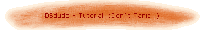 DBdude - Tutorial  (Dont Panic !)